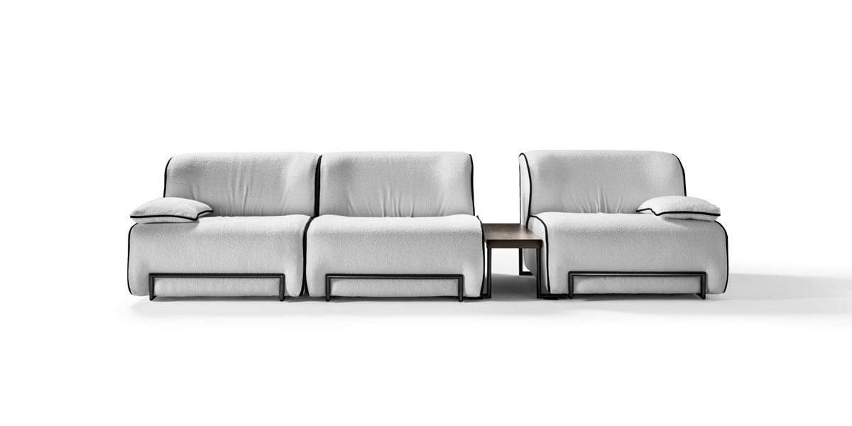 light upholstered sectional sofa with table