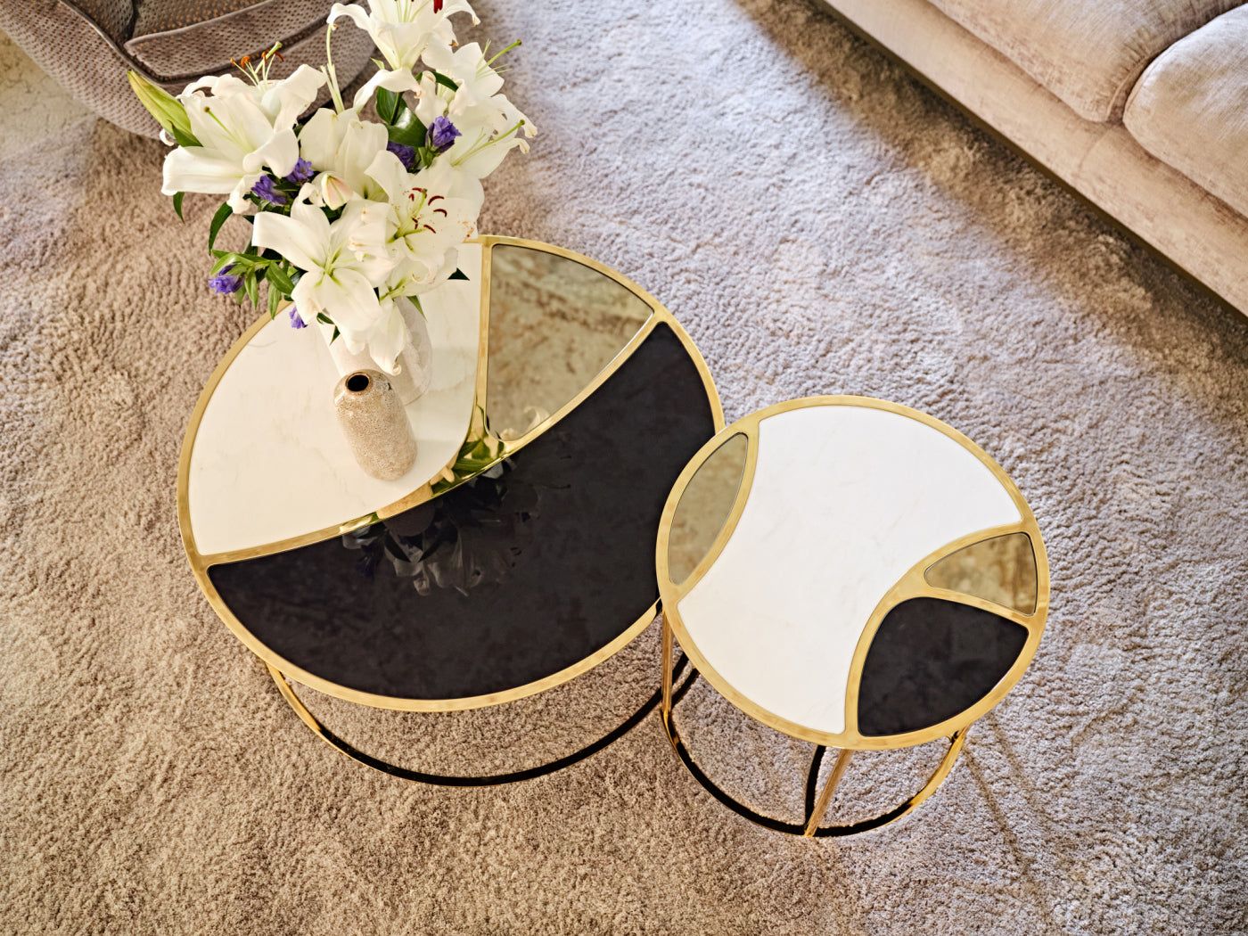 Nilo Round Coffee Table | Luxury Living | Black Tie
