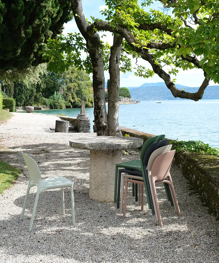 Hug Stackable Chair with Armrests | Luxury Outdoor | Scab Design