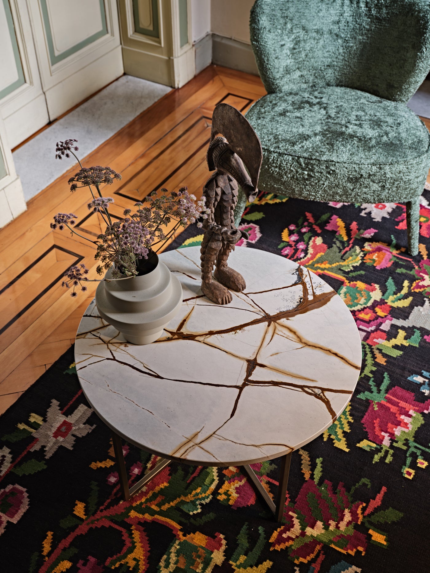 Elliot Marble Side Table | Luxury Living | Black Tie