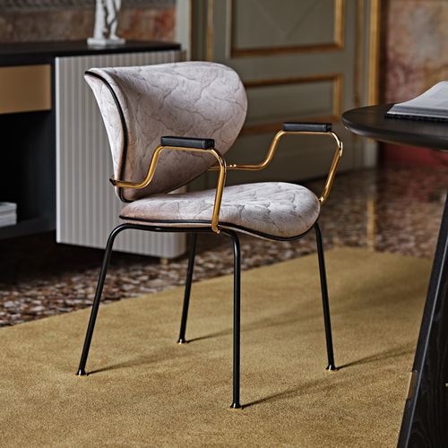 Kalida Dining Chair with Armrests | Luxury Living | Black Tie