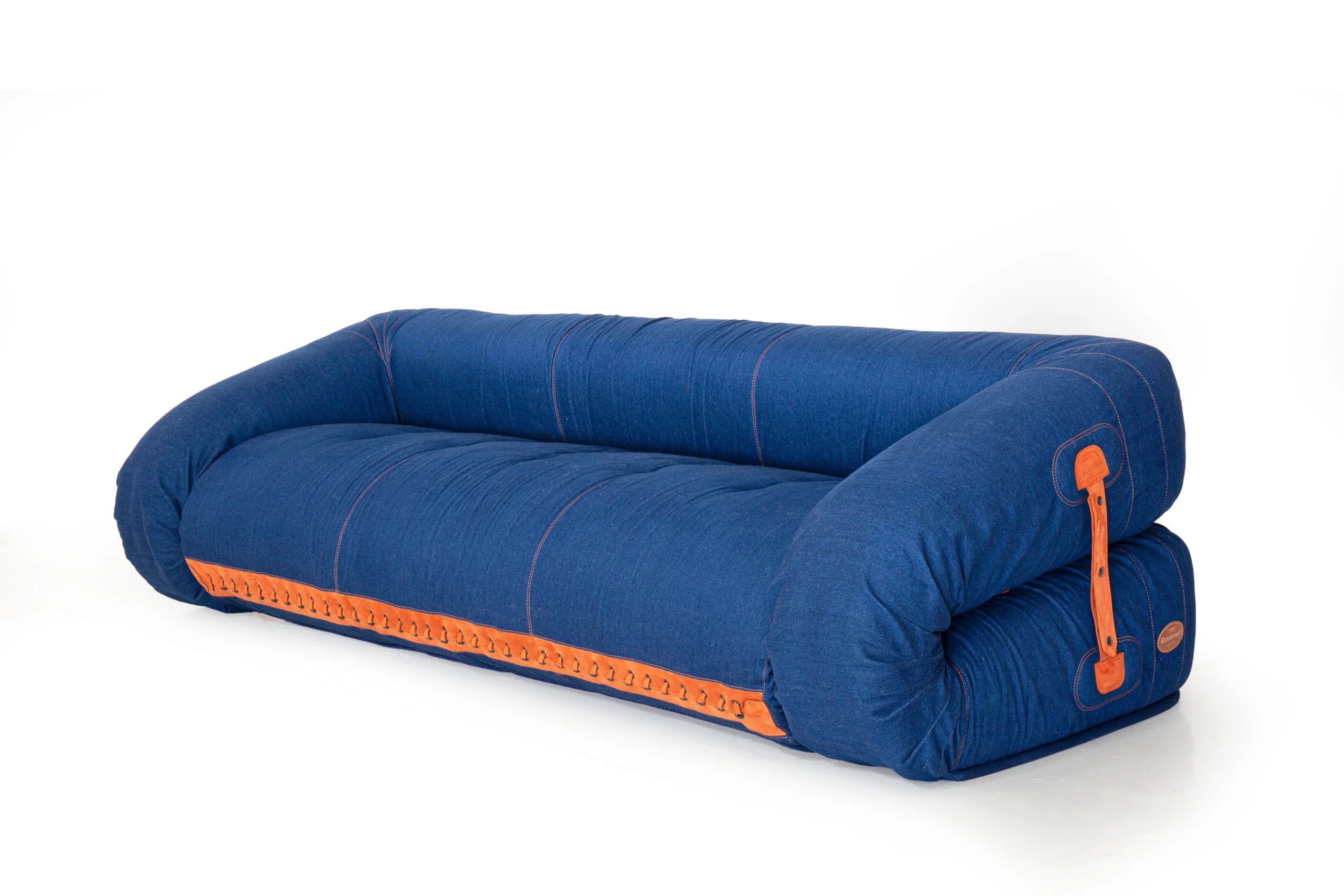 Anfibio Sofa by Giovannetti Collezioni upholstered in Denim Fabric.