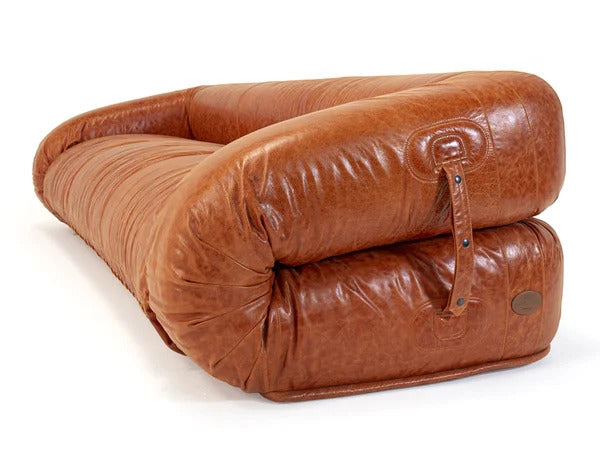 Transformable mechanism detail of the Anfibio Sofa, illustrating its sofa-to-bed functionality.