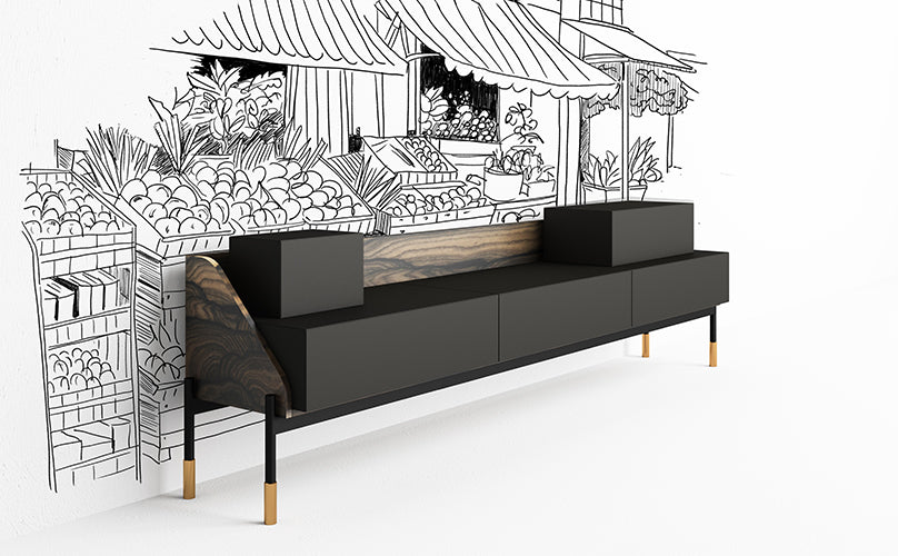 Banko TV Stand Container | Minottiitalia Boutique Italian Furniture