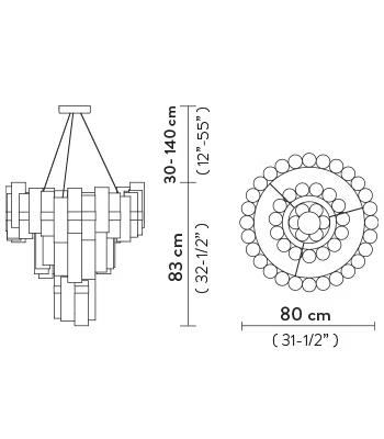 La Lollo Suspension Chandelier | Slamp Sculptural Design Lighting