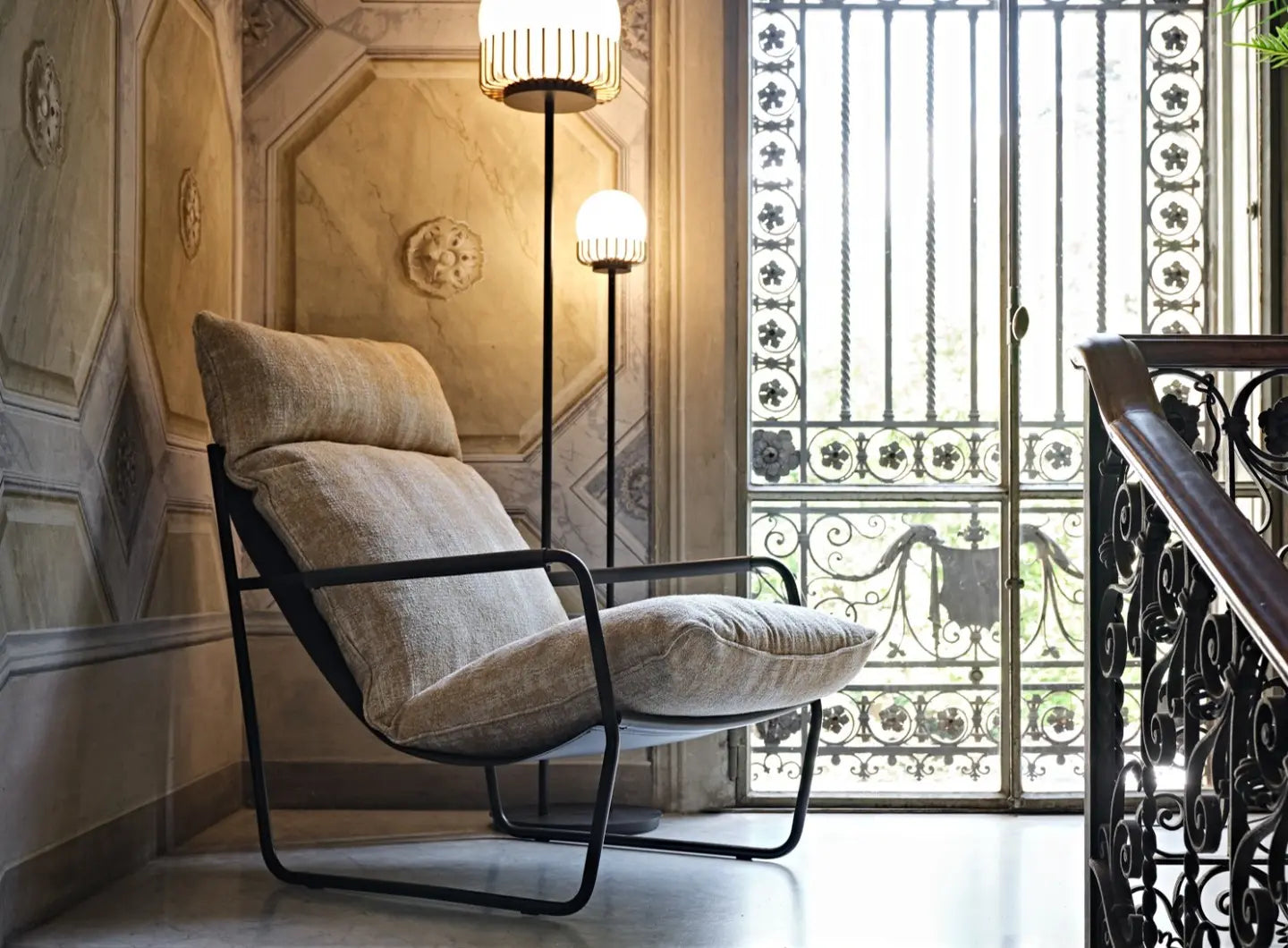 Clizia Sled Lounge Armchair | Luxury Furniture | Black Tie