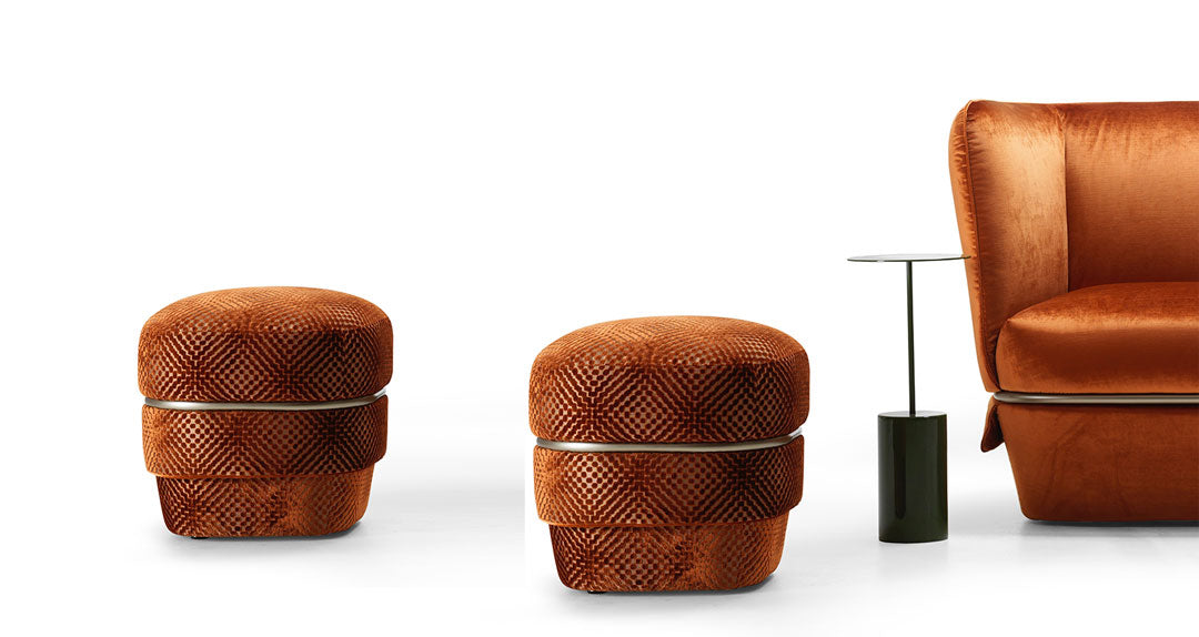 Chemise Round Pouf | Luxury Furniture | MyHome Collection