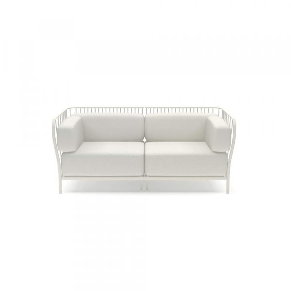 White 2 Seater Sofa With Metal Frame