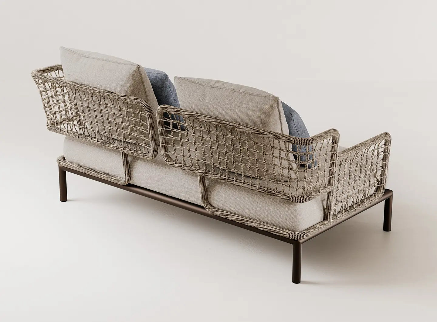 Saint Martin Steel & Wicker Weaving Outdoor Sofa by EMU