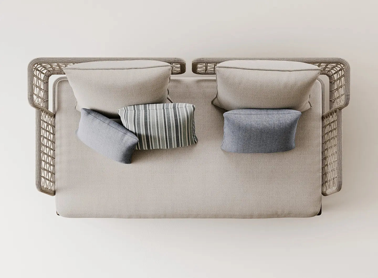 Saint Martin Steel & Wicker Weaving Outdoor Sofa by EMU