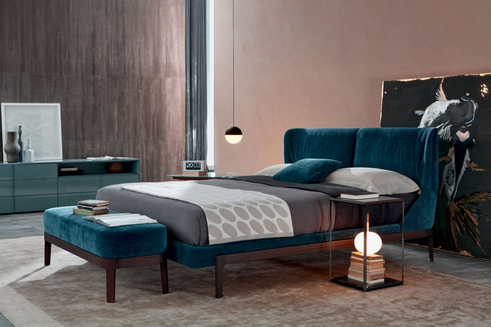 FULHAM Double bed with upholstered headboard Designer Rodolfo Dordoni