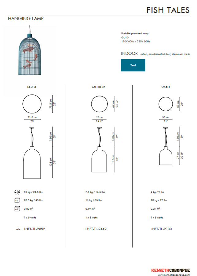 Fish Tales Hanging Lamp | Kenneth Cobonpue