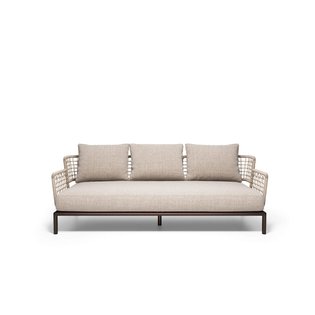 Saint Martin Steel & Wicker Weaving Outdoor Sofa by EMU