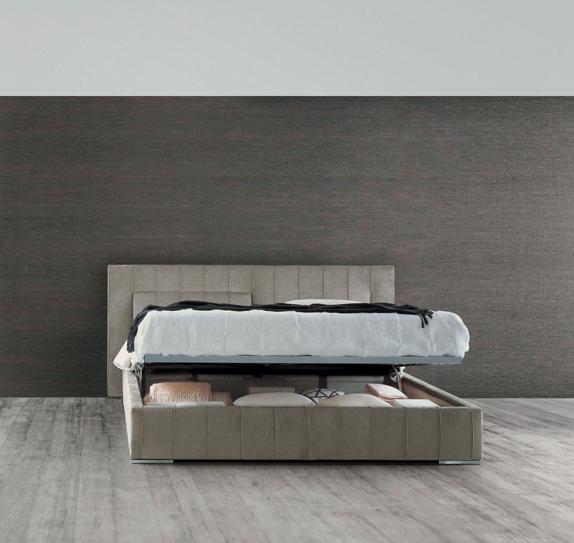 HIGH-WAVE Storage Bed by Hannes Wettstein | Luxury Upholstered Bed