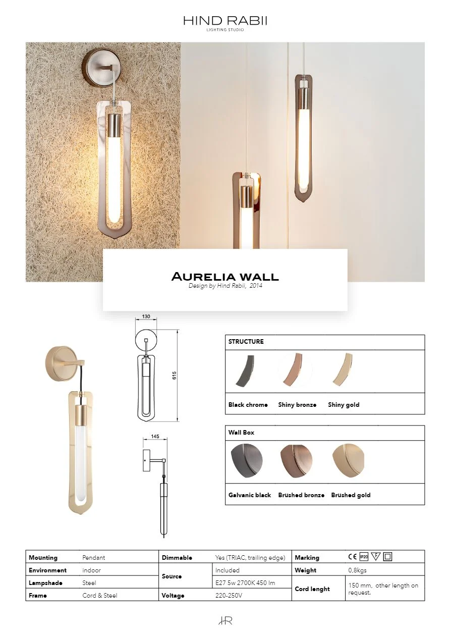 Aurelia Wall Lamp Hind Rabii Lighting Studio Art Light