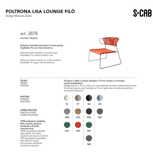 Lisa Lounge Filò Chair | Luxury Furniture | Scab Design