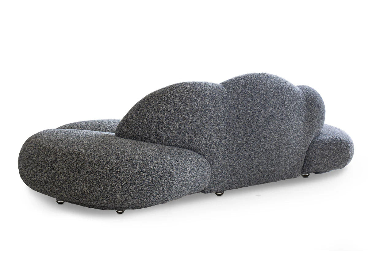 Rear angle of Le Nuvole Sofa highlighting its rounded, soft volumes. Giovannetti Collezioni Made in Italy.