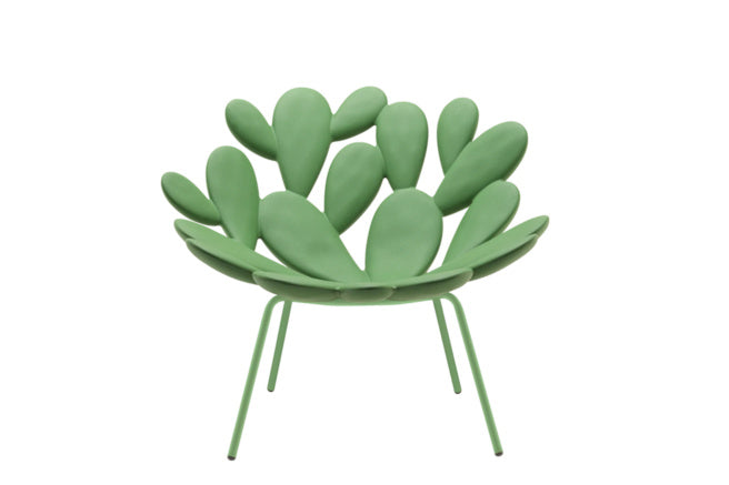 Green leaf-shaped lounge armchair Filicudi by Qeeboo