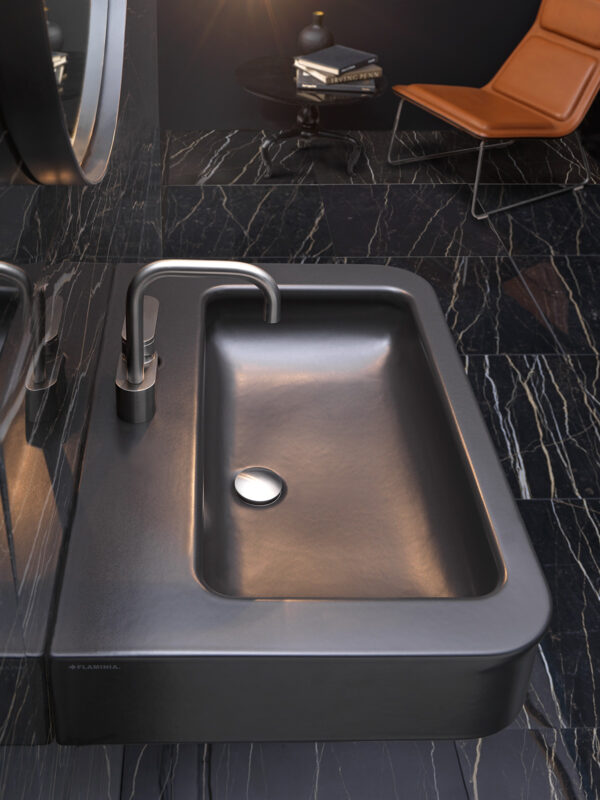 Madre Countertop Rectangular Washbasin | Luxury Bathroom | Ceramica Flaminia