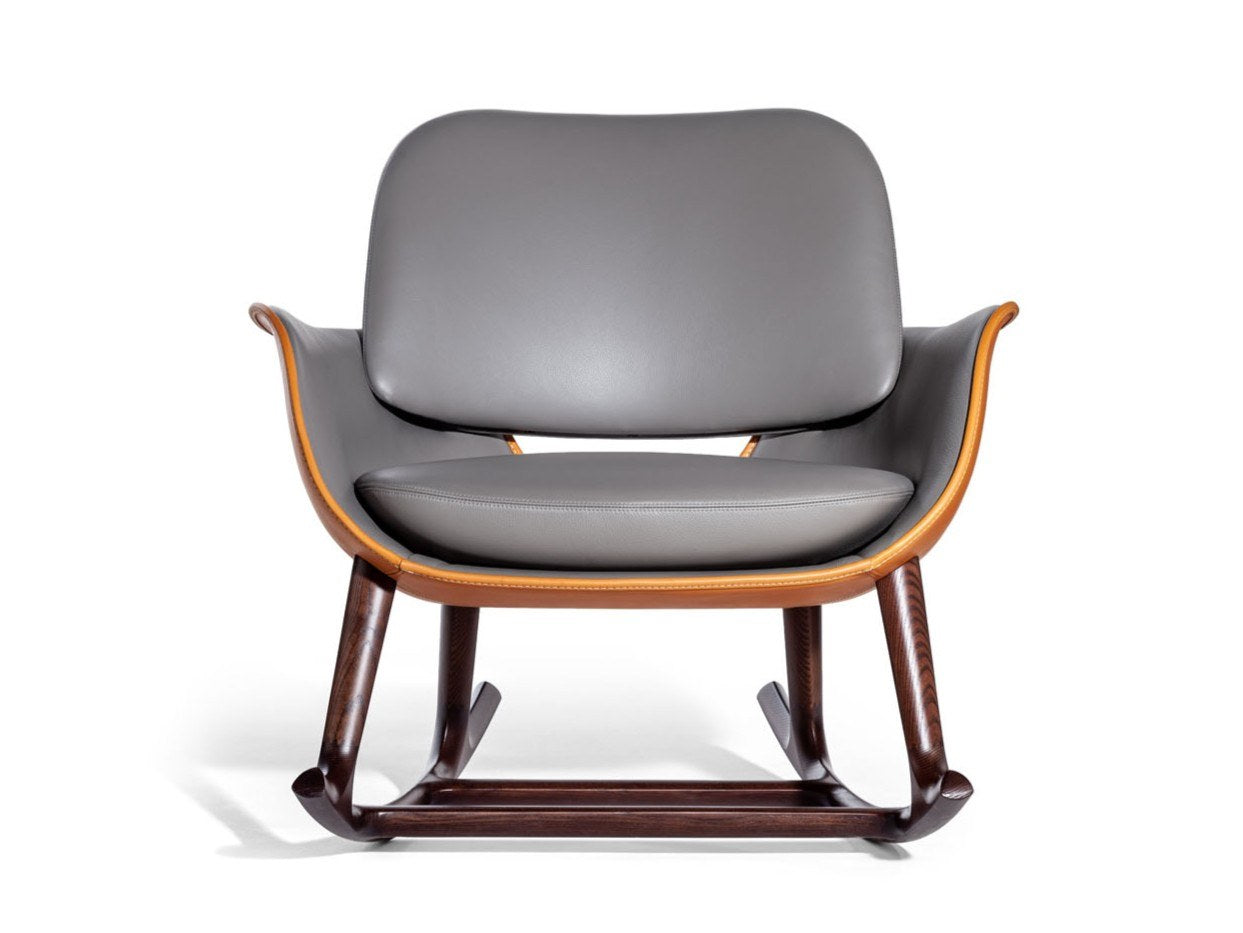 Martha Rocking Armchair | Luxury Leather Rocker by Roberto Lazzeroni