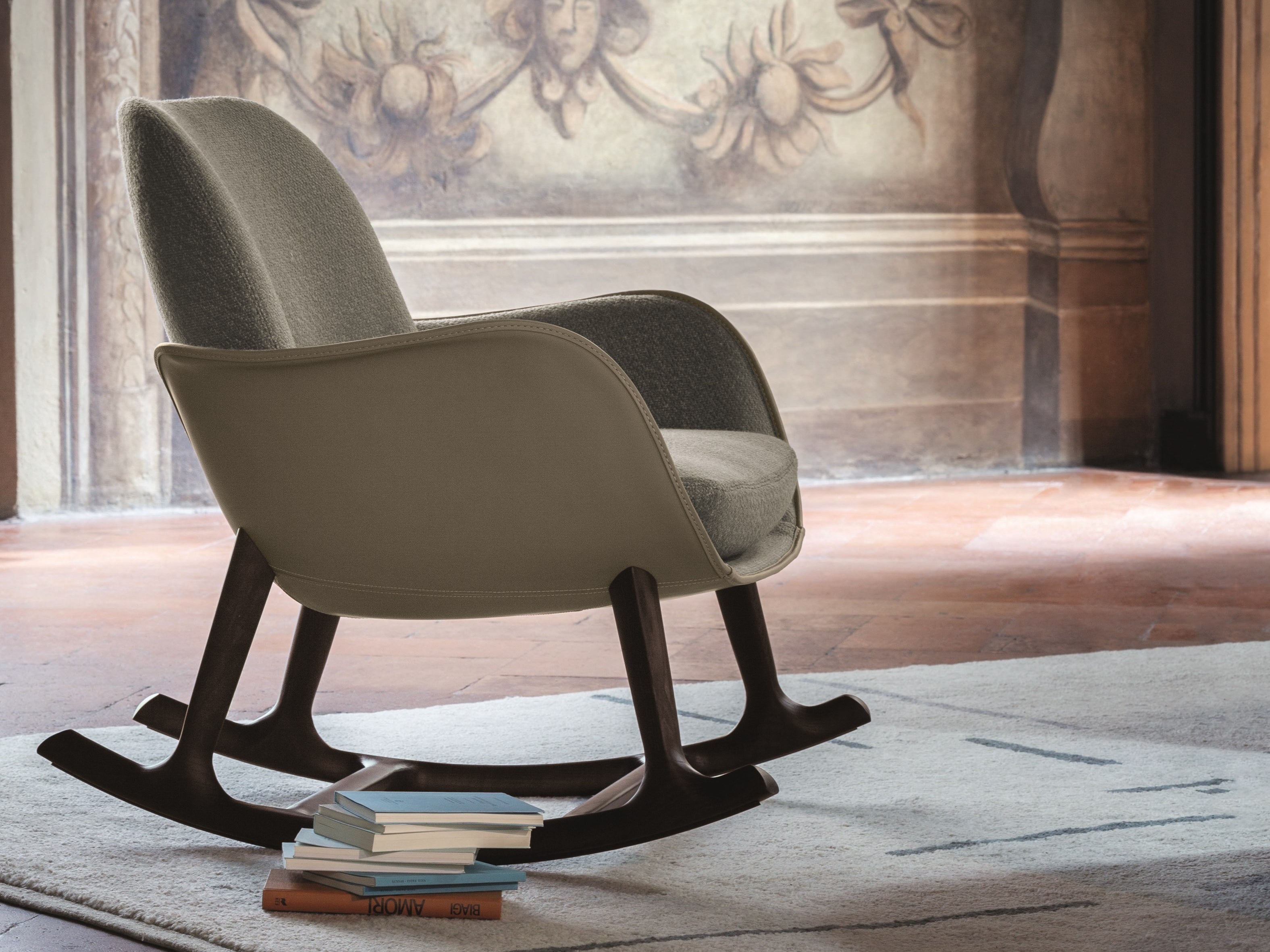 Martha Rocking Armchair | Luxury Leather Rocker by Roberto Lazzeroni