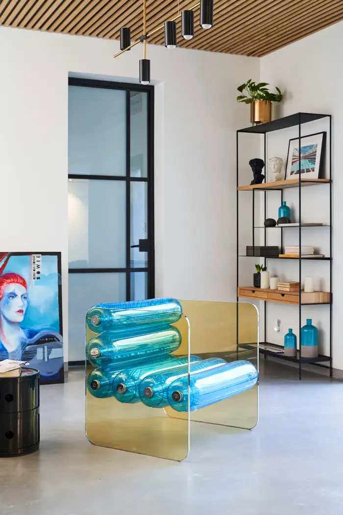 MV01 designer armchair TPU Blue MW Designer Furniture