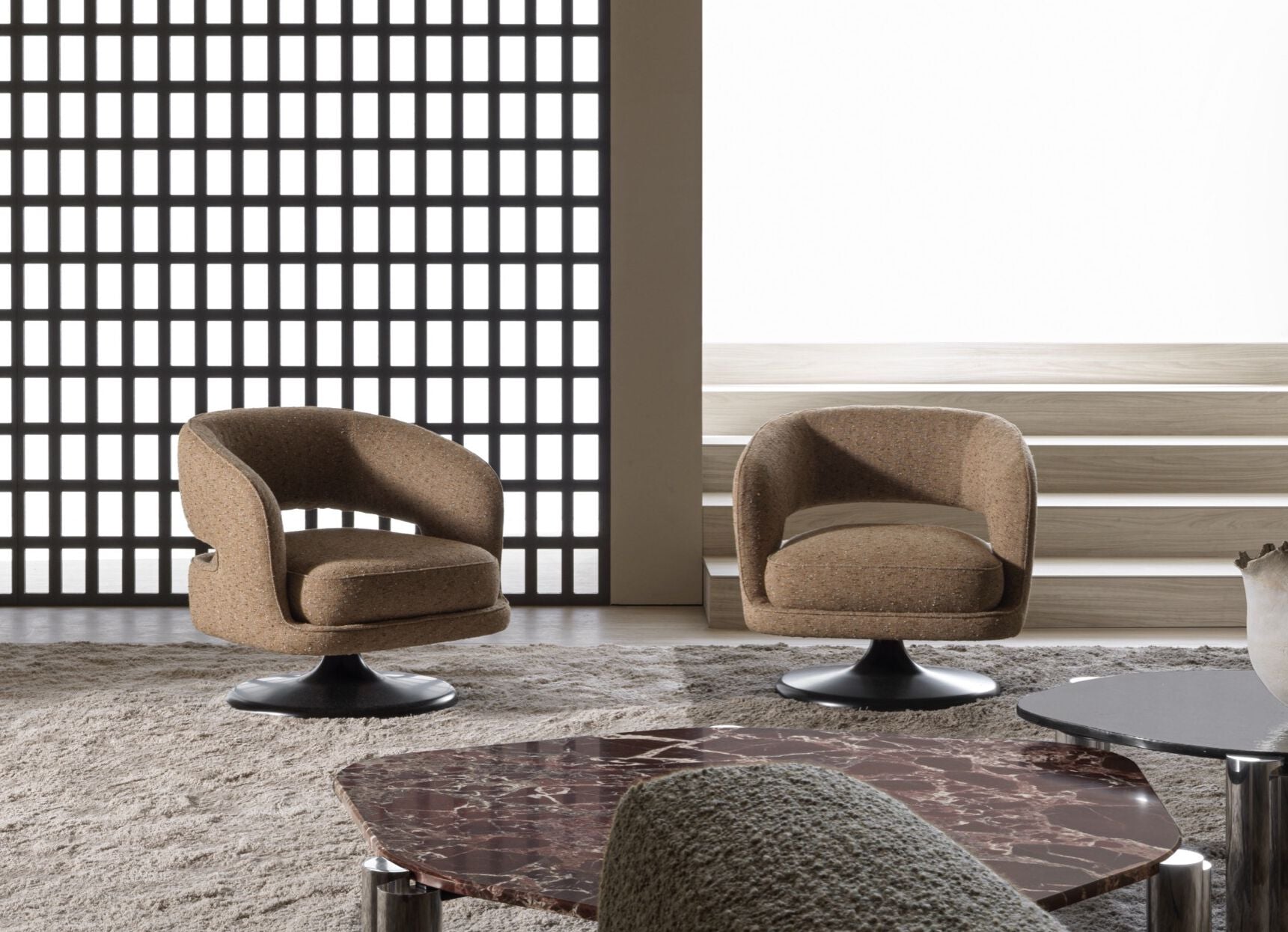 LINEA Swivel Armchair by Vincent Van Duysen | Luxury Italian Design