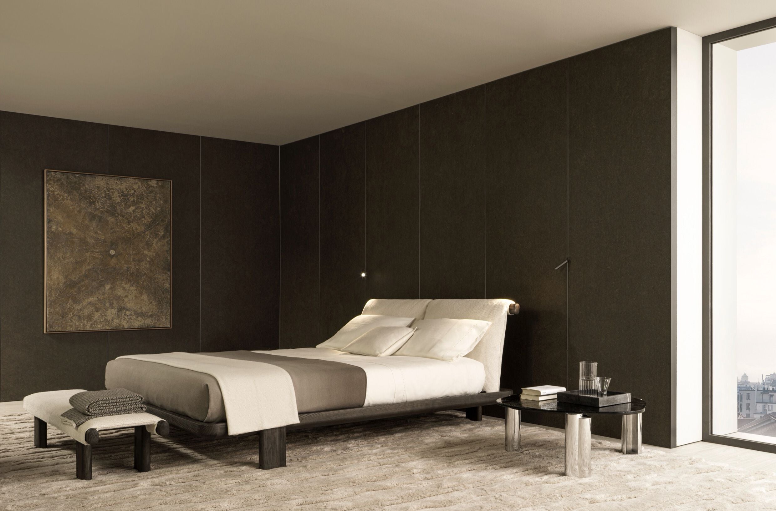 TIBEAU Bed by Yabu Pushelberg | Luxury Upholstered Italian Bed