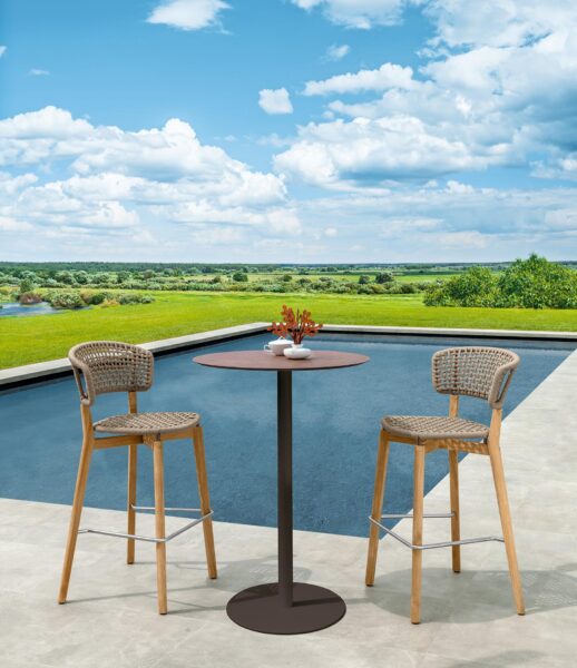 Moon Teak Bar Stool | Luxury Talenti Outdoor Living