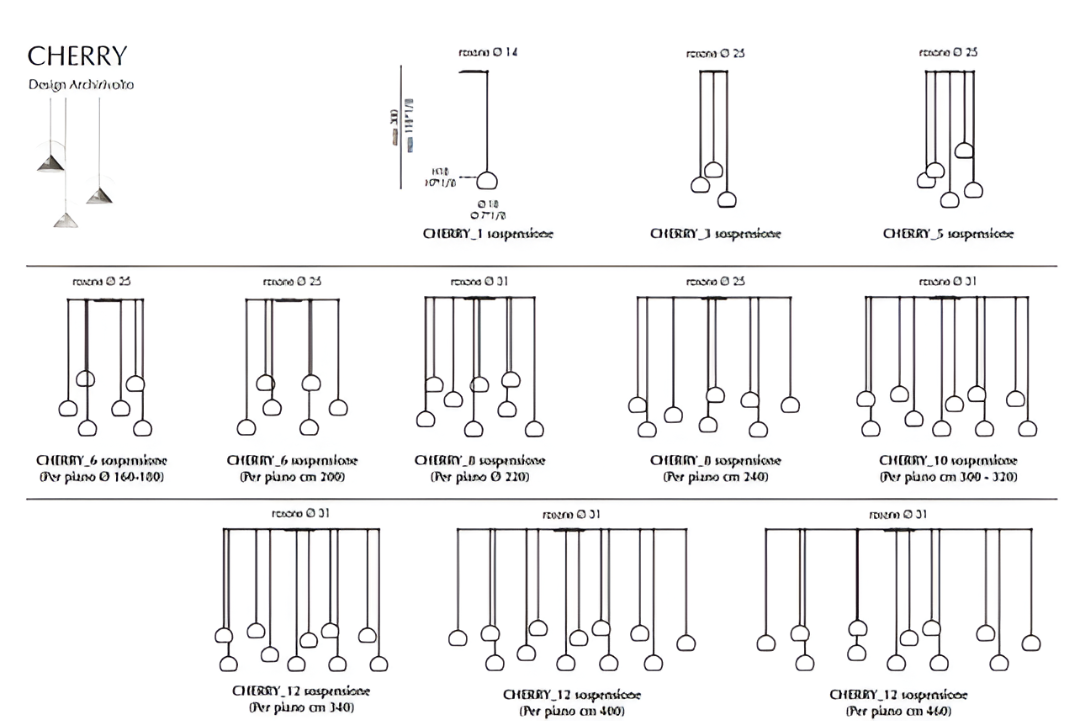 Cherry Suspension Lamp by Eforma | Luxury Italian Lighting Design
