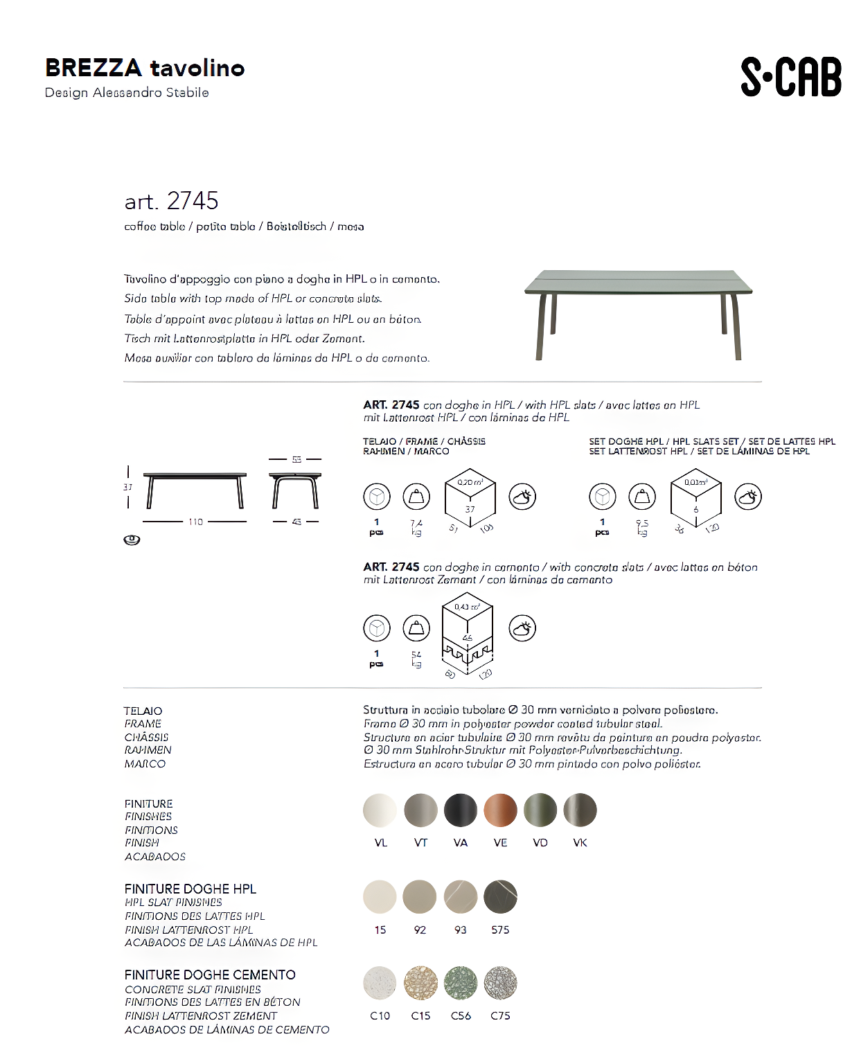 Brezza Low Rectangular Coffee Table | Luxury Outdoor | Scab Design