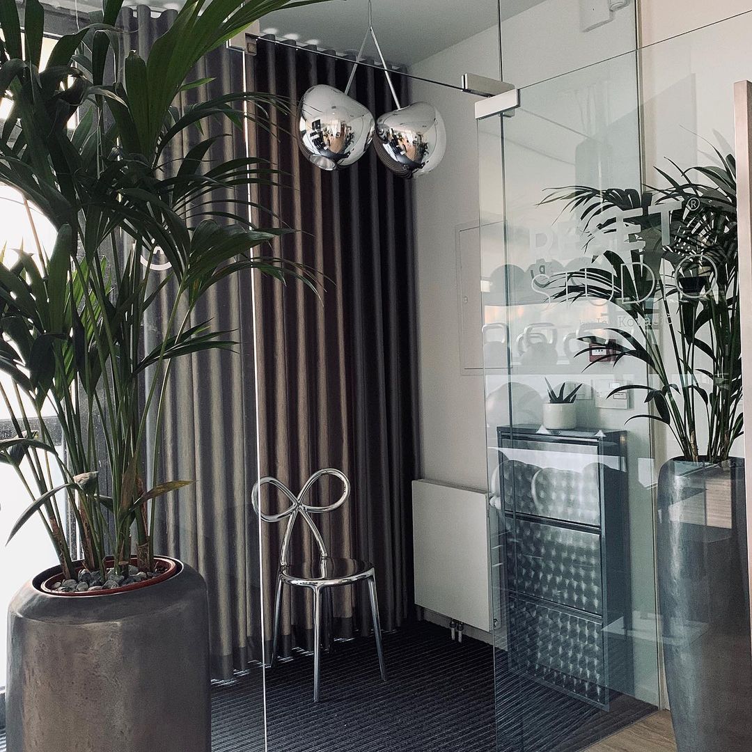 Cherry Pendant Lamp by Qeeboo in silver metal finish in a modern interior.