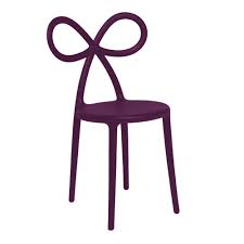 Modern Ribbon Chair in purple finish photographed on a clean white background. Qeeboo Made in Italy