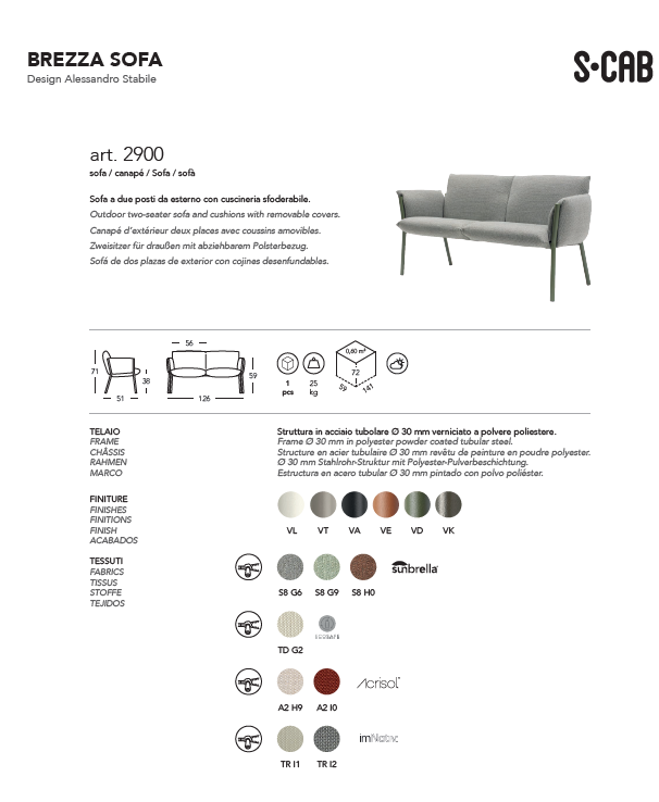 Brezza Sofa | Luxury Outdoor | Scab Design