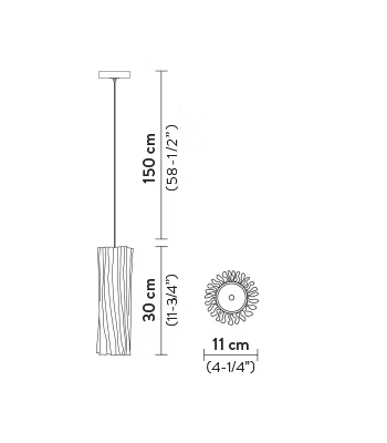 Accordeon Vertical Suspension Lamp | Slamp Sculptural Design Lighting