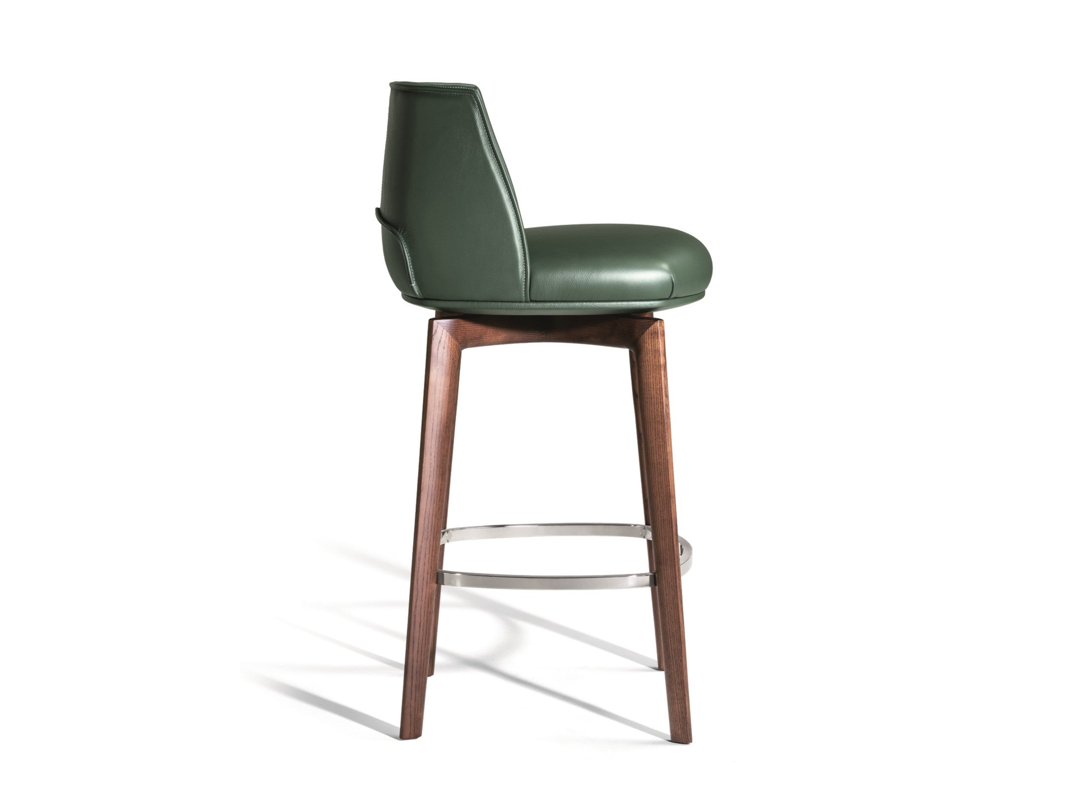 Poltrona Frau Archibald High Upholstered Leather Stool with Footrest