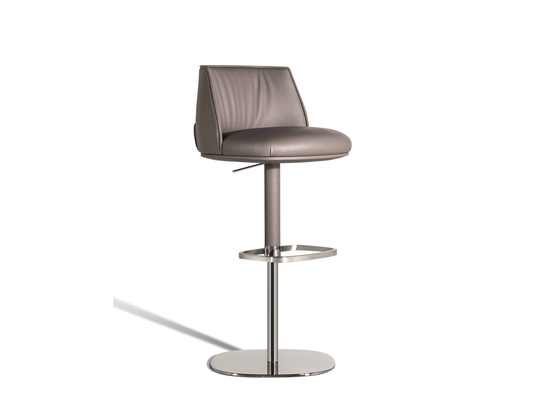 Poltrona Frau Archibald High Leather Stool by Jean-Marie Massaud