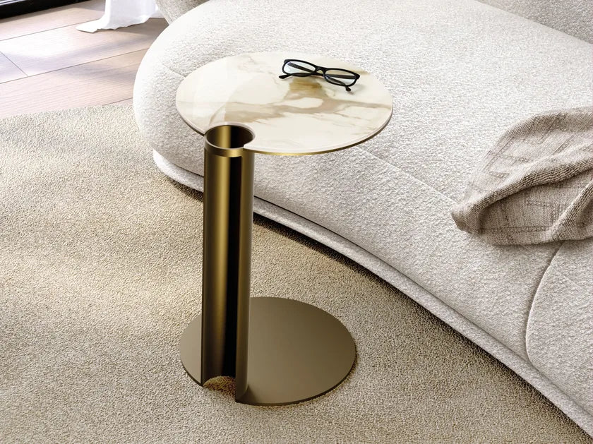 Aldo Round High Side Table | Eforma Iconic Luxury Italian Design