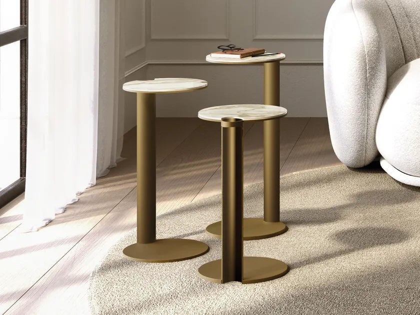 Aldo Round High Side Table | Eforma Iconic Luxury Italian Design