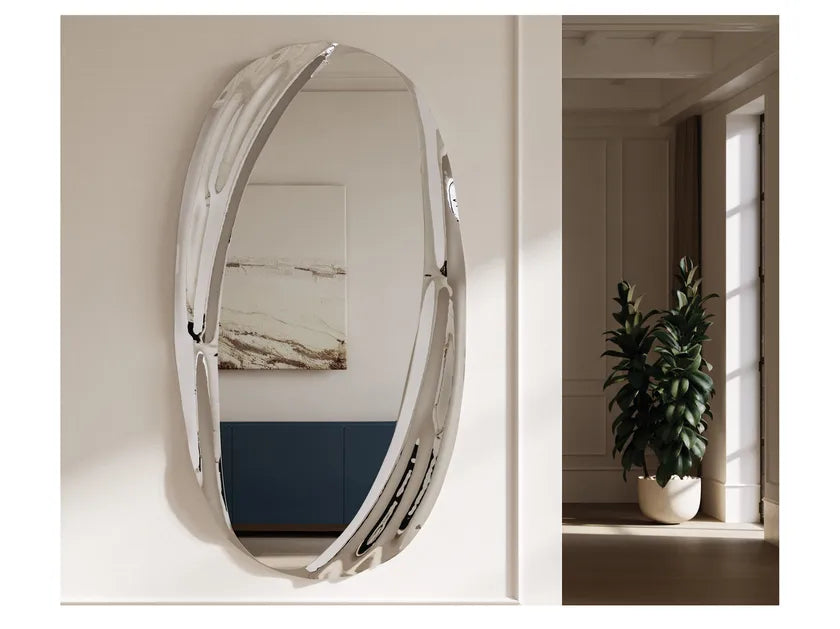 Carrara Oval Wall Mounted Mirror | Eforma Iconic Luxury Italian Design