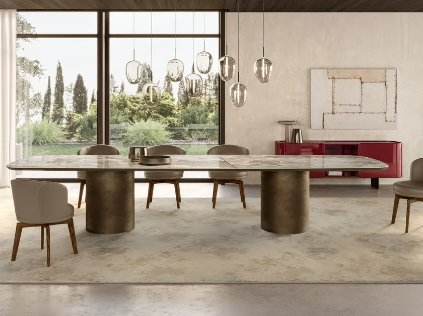 Cilindro XL Rectangular Ceramic Dining Table | Eforma Iconic Luxury Italian Design