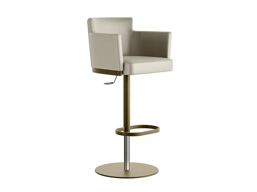 Ely Adjustable Swivel Dining Stool with Armrests | Eforma Iconic Luxury Italian Design