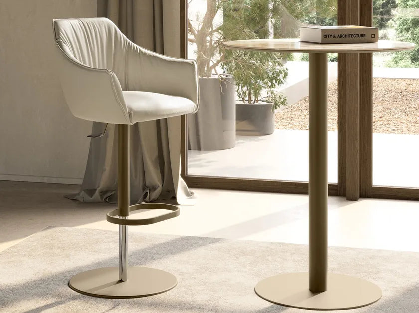 Era Adjustable Swivel Dining Stool with Armrests | Eforma Iconic Luxury Italian Design