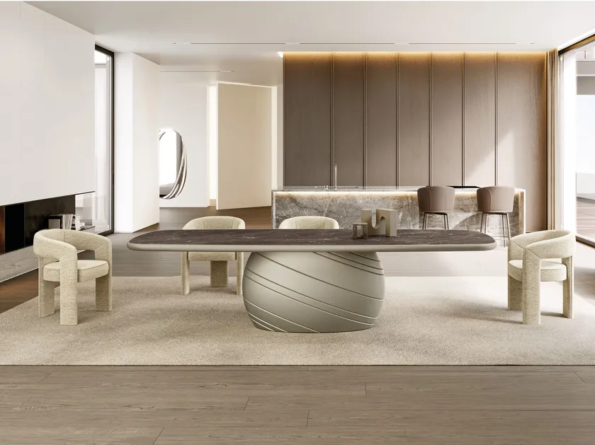 Giove King Rectangular Ceramic Dining Table | Eforma Iconic Luxury Italian Design