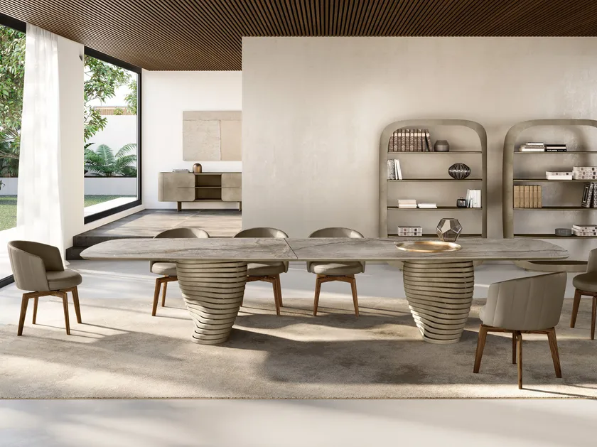 Rotolo XL Rectangular Ceramic Dining Table | Eforma Iconic Luxury Italian Design