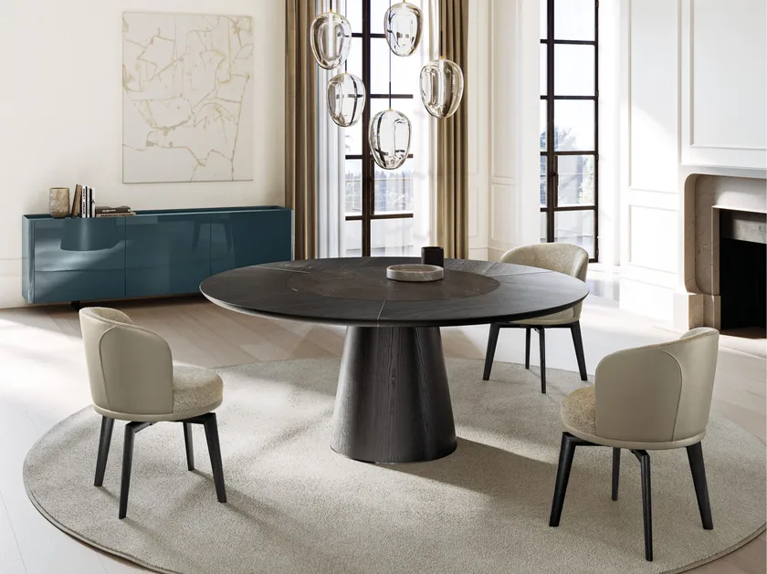 Teo Round Ceramic Dining Table | Eforma Iconic Luxury Italian Design