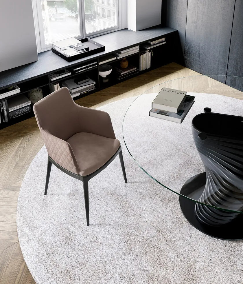 Max Diamond Dining Chair with Armrests | Eforma Iconic Luxury Italian Design