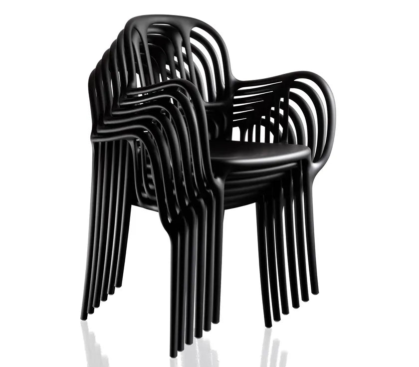 Milà Stackable Dining Chair with Armrest | Luxury Furniture | Set of 2 | Magis