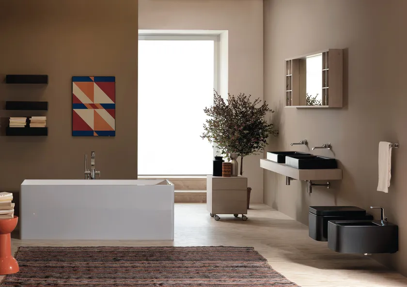 Nile 40 Countertop Square Washbasin | Luxury Bathroom | Ceramica Flaminia