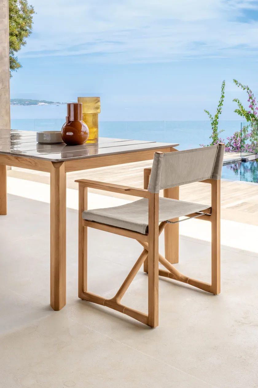 Thea Folding Director Chair with Armrests | Luxury Talenti Outdoor Living
